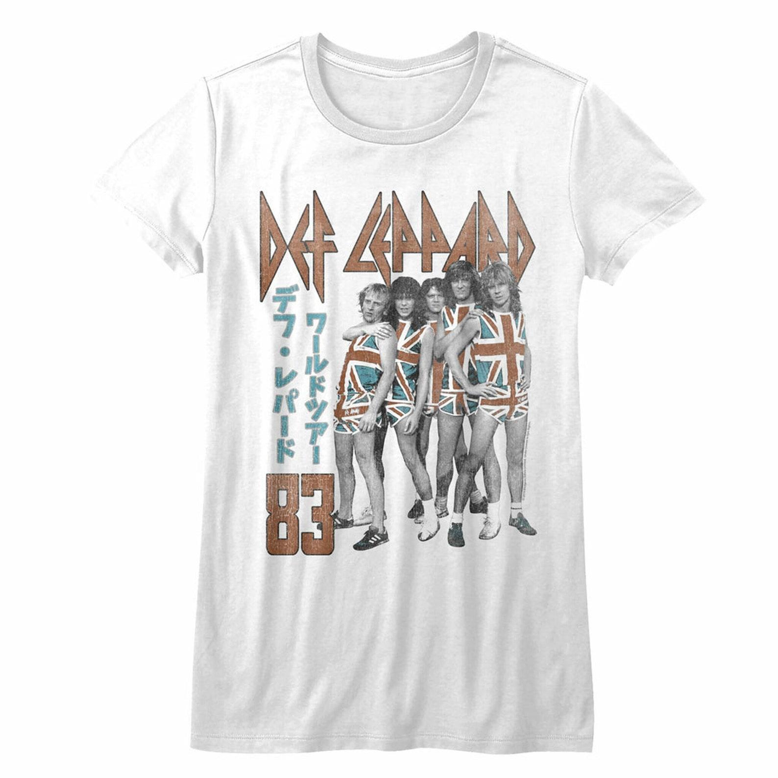 Def Leppard Def Lep  83 White Junior Women s T-Shirt M