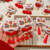 Plush Chinese New Year Headwear Tassel Ancient Style Hairpin Children Red Bow Hairpin  Children