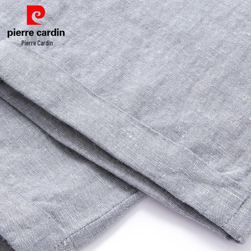 Pierre Cardin Men's Chinese Style Linen Blend Straight Cropped Pants