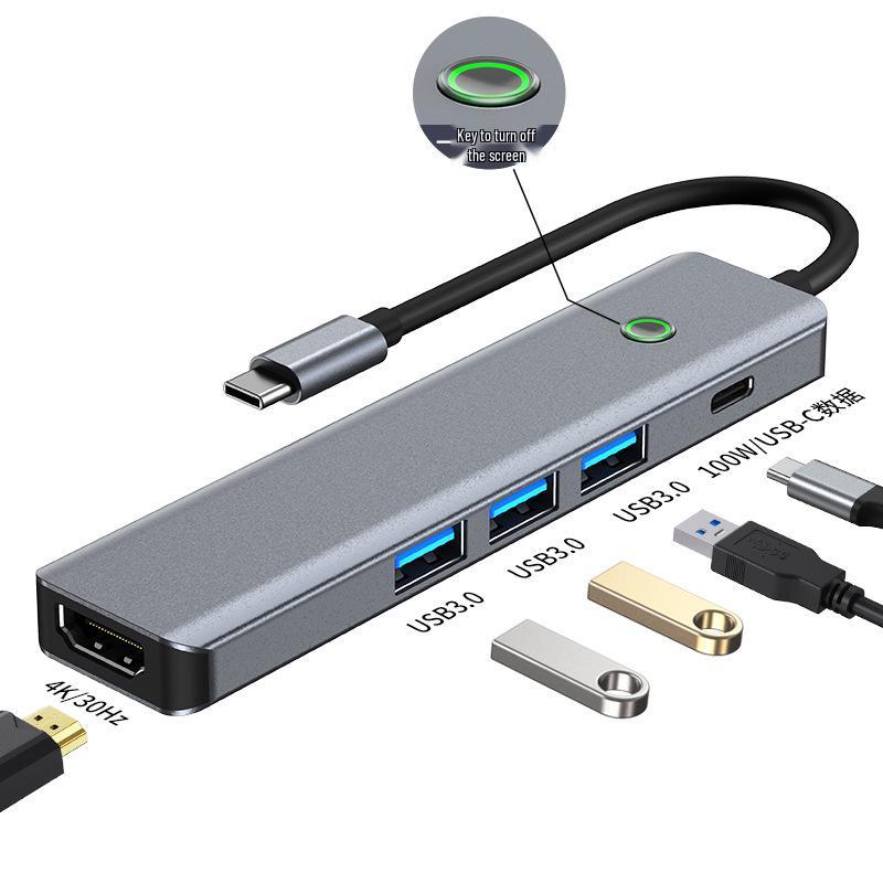 4K Type-C Hub with Screen Projection & One-Key Screen Off Feature