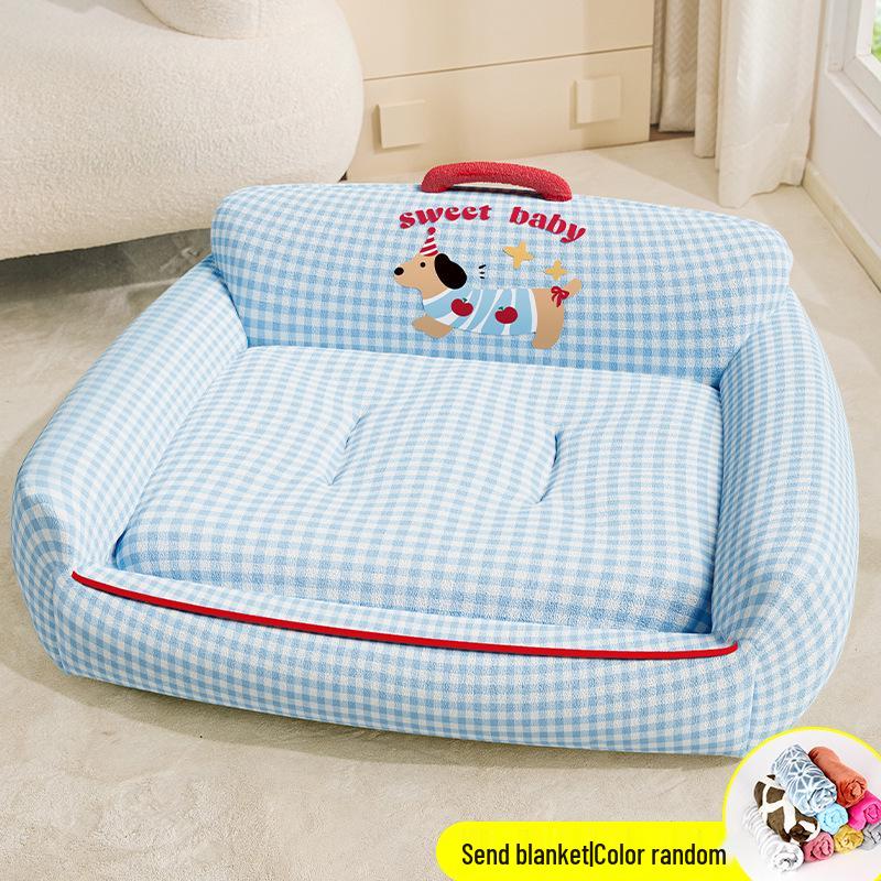 All-Season Washable Dog Bed & Cat Mat - Bichon Sofa Style