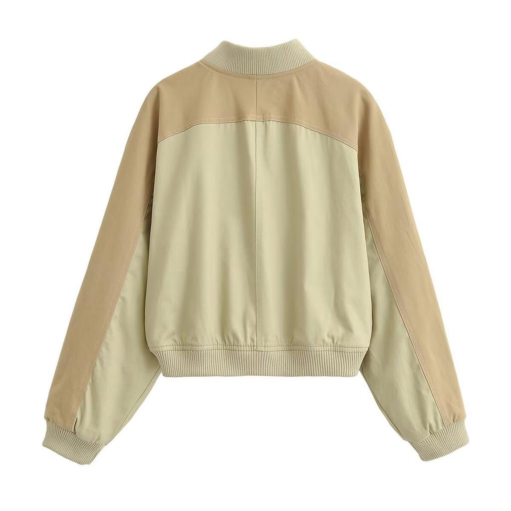 New, threaded stand-up neck zipper loose jacket jacket 5252071