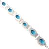 Swiss Blue Topaz  Gemstone 925 Sterling Silver Jewelry Handcrafted Bracelet 8" RB-4-5