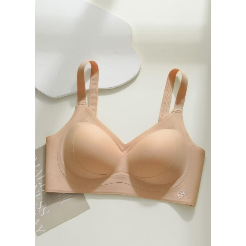 Women Wireless Seamless Soft Support Push Up Gathering Shaping Daily Bra