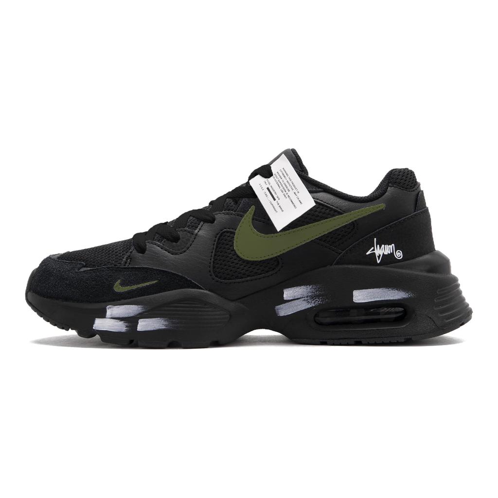 Nike Air Max Fusion Low top Running Shoes Men's Black White Green CJ1670-001(Team62-EXX)