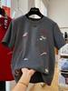 Women's Gray Pony Print Short-Sleeve T-shirt: 2026 Early Spring Slimming Loose Fit