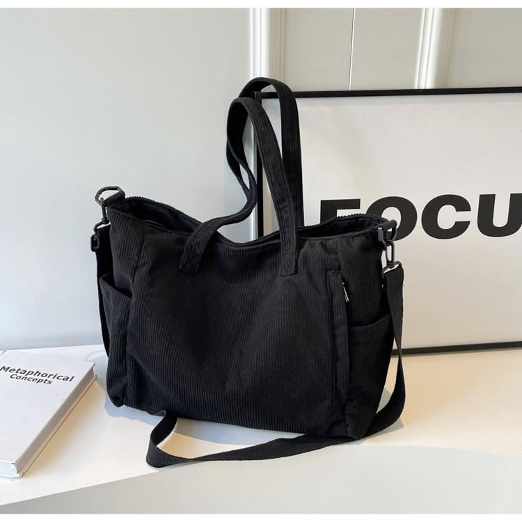 IELGY Corduroy Commuter Large Capacity Tote Bag