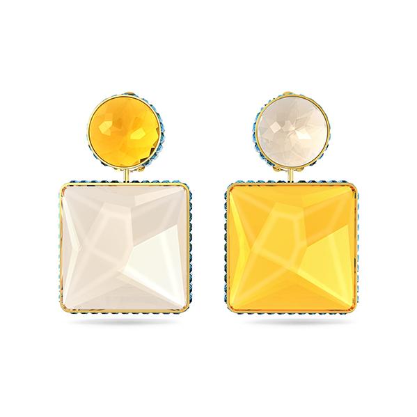 Swarovski Orbita Water Drop Asymmetrical Ear Clips Women ear clips Yellow 5600522 Box (Random Color)