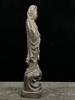 Sammlung Chinesisches Natürliches Ebenholz Holzschnitzerei Kwan-yin Statue Holzskulptur
