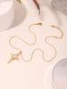 Qiong Yao Luxury Shimmering Star Zirconia Necklace with Personalized Stainless Steel Clavicle Chain, PVD Gold Plated.