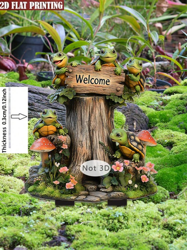 1pcs11.81 inch turtle garden decorative stake, high-quality outdoor decoration, suitable for courtyards and lawns, animal theme