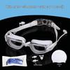 Professional Adult Racing Swim Set: Anti-Fog Silicone Goggles with Plated Waterproof Glasses