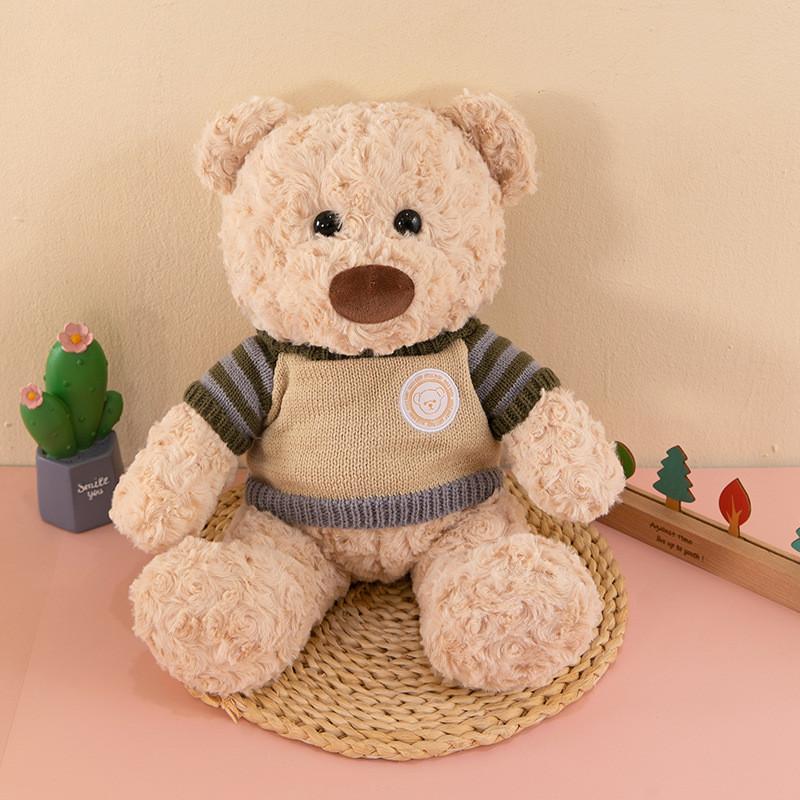Sweater Bear Teddy  Plush Toy Bow Tie Hug Doll Stuffed Animal Gifts Decoration