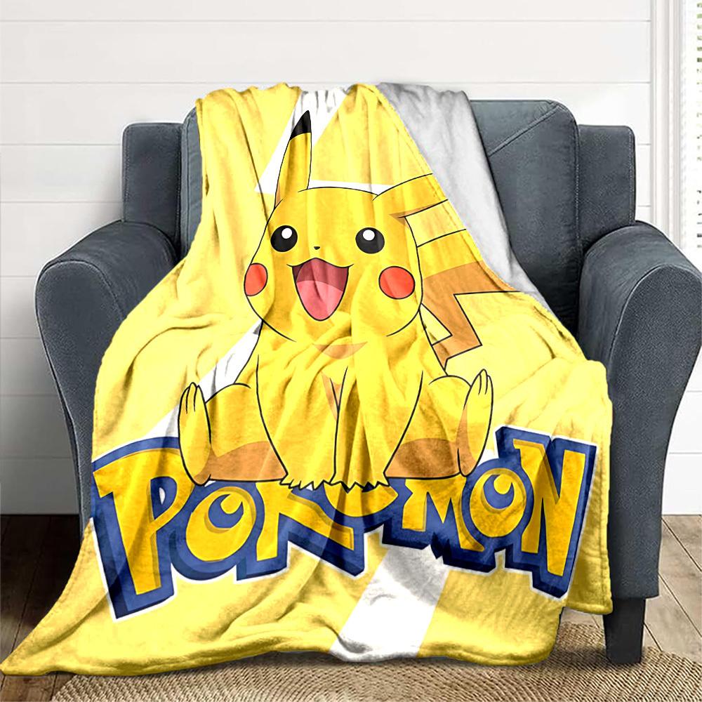1 manta de franela de Pikachu Pokémon, suave y amigable con la piel con impresión digital, varios tamaños disponibles para familia, amigos, cumpleaños