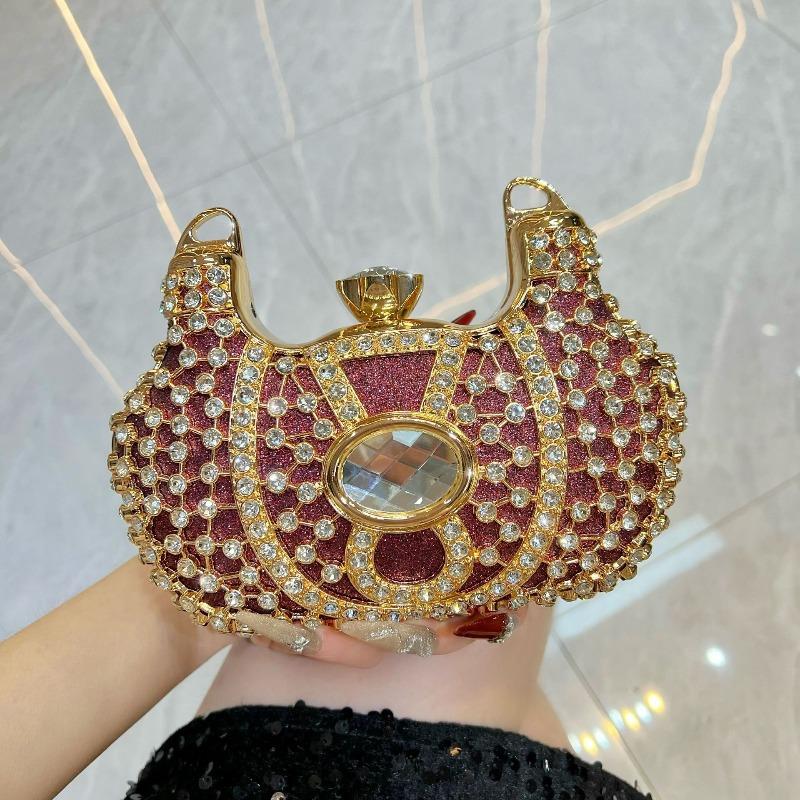 

Luxury-lite Handbag, Fashionable Shoulder Bag, Niche Ladies Evening Party Bag бордовий