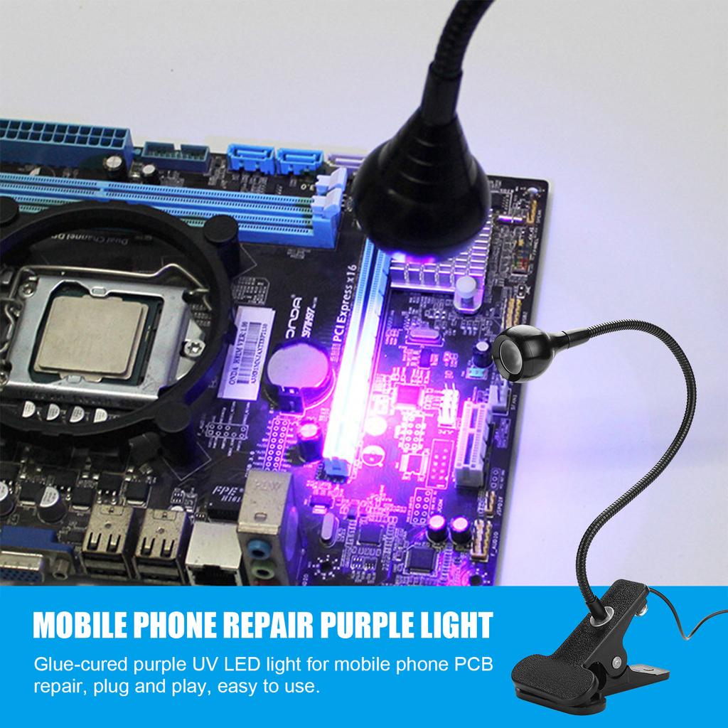 UV Yapıştırıcı Kürleme Lambası - 3W LED Ultraviyole Mor Işık Telefon Tamiri için