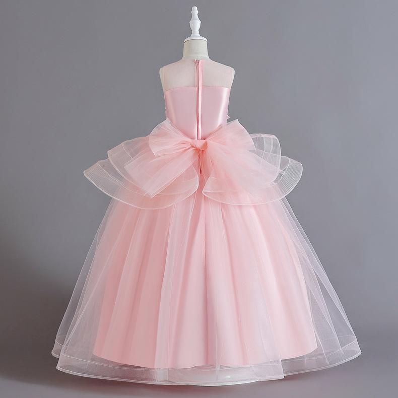 Kız Prenses Elbise Kabarık Örgü Etek Gelinlik Abiye Uzun Çiçek Kız Elbise