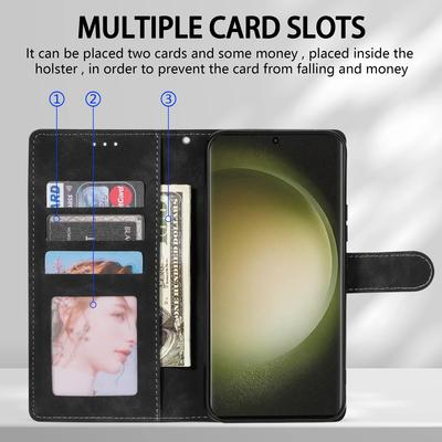 Wallet Skin-friendly Card Slot Magnetic Flip Leather Case For Samsung Galaxy S24 Ultra S23 S22 Plus S21 S20 FE S10 S9 S8 Cover