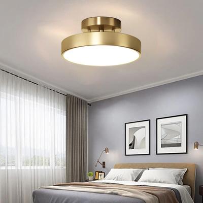 Modern LED Ceiling Light 30/40/50cm Round Copper Lamp For Bedroom Living Room Gold Black Entrance Hallway Aisle Decorative Light