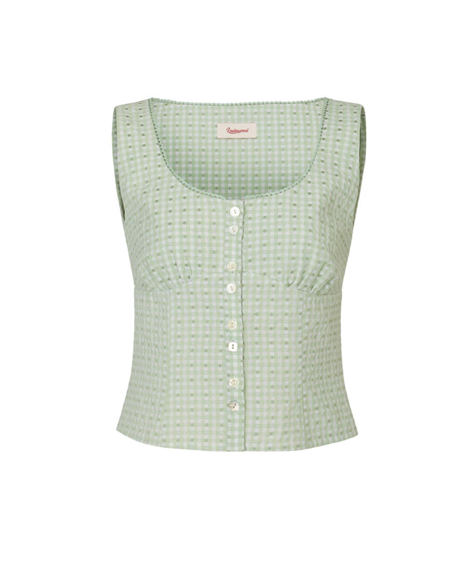 Lulu Seoul Olive Button Sleeveless (Green) Green/M