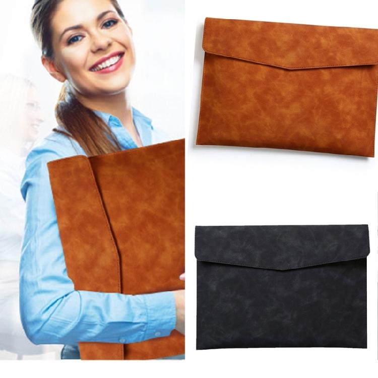 Business Folder Water Resistant Leather Document Organiser Carrying Case Magnetic Button Closure 330x240cm for Office