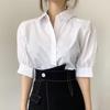 Damen Sommer 2024 Koreanisches Plissee Kurzarm-Top