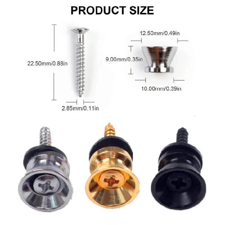 2Pieces Guitar Strap Locks Easy To Use Guitar Strap Buttons Iron Texture Bass Strap Locks Metal Guitar Pins for Guitar