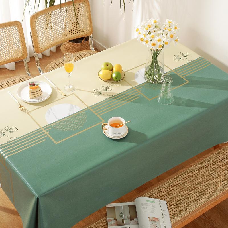 Tablecloth Fabric Waterproof And Oil-Proof Leave-In Rectangular Tablecloth Dining Table Cloth Coffee Table Pvc Student Desk Mat