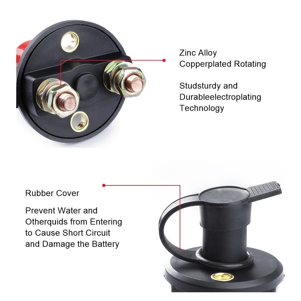 300A 12V Red Key Cut Off Kill Battery Switch Main Vehicle Modified Isolator Disconnector Car Power Switch For Auto Truck Boat