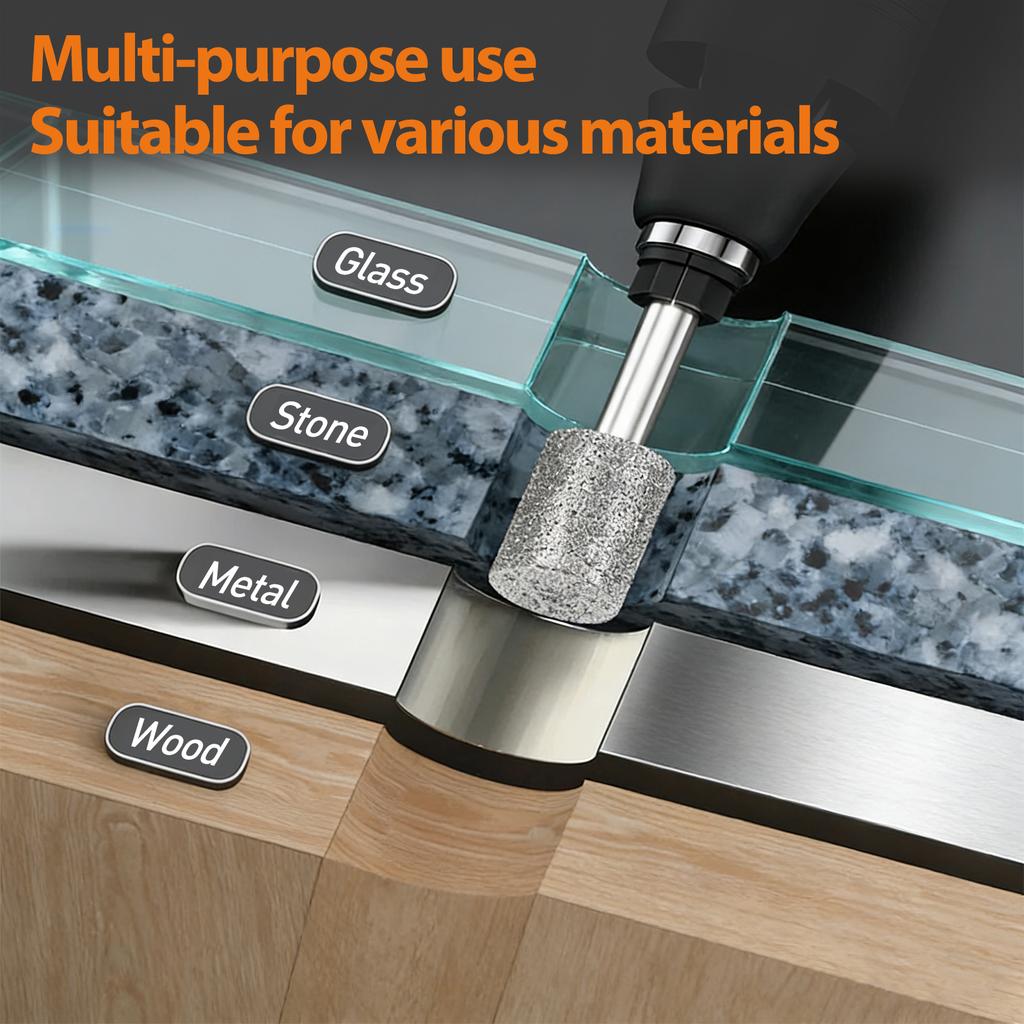 For Glass, Jade, Ceramic, Stone & Alloy Grinding Polishing Diamond Grinding Needles  Cylindrical Burrs, High Hardness
