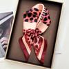 Women Leopard Print Square Scarf Silk Feeling Neckerchief Bandana Lady Shawl Scarves Wrap Head Kerchief Hair Band Ties