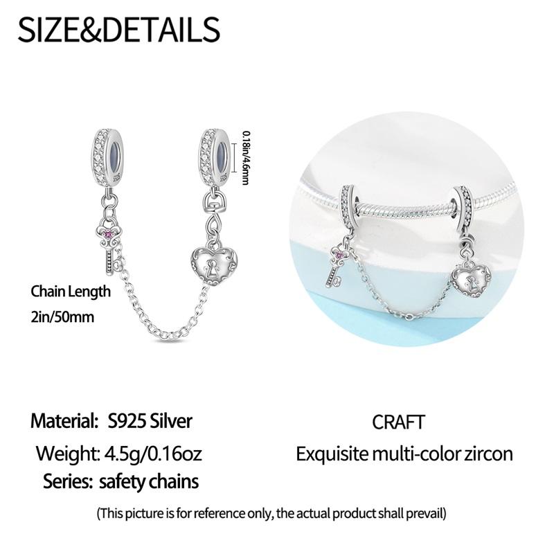 New Copper Flower Heart Bird Leaves Star Safety Chain Beads Bead Fit Bracelet Snake Chain Charms Beaded Women Gift