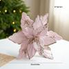 Fleece Fabric Christmas Flowers 25cm Xmas Tree Pendant Gold Glitter Flower  Xmas Holiday Decor