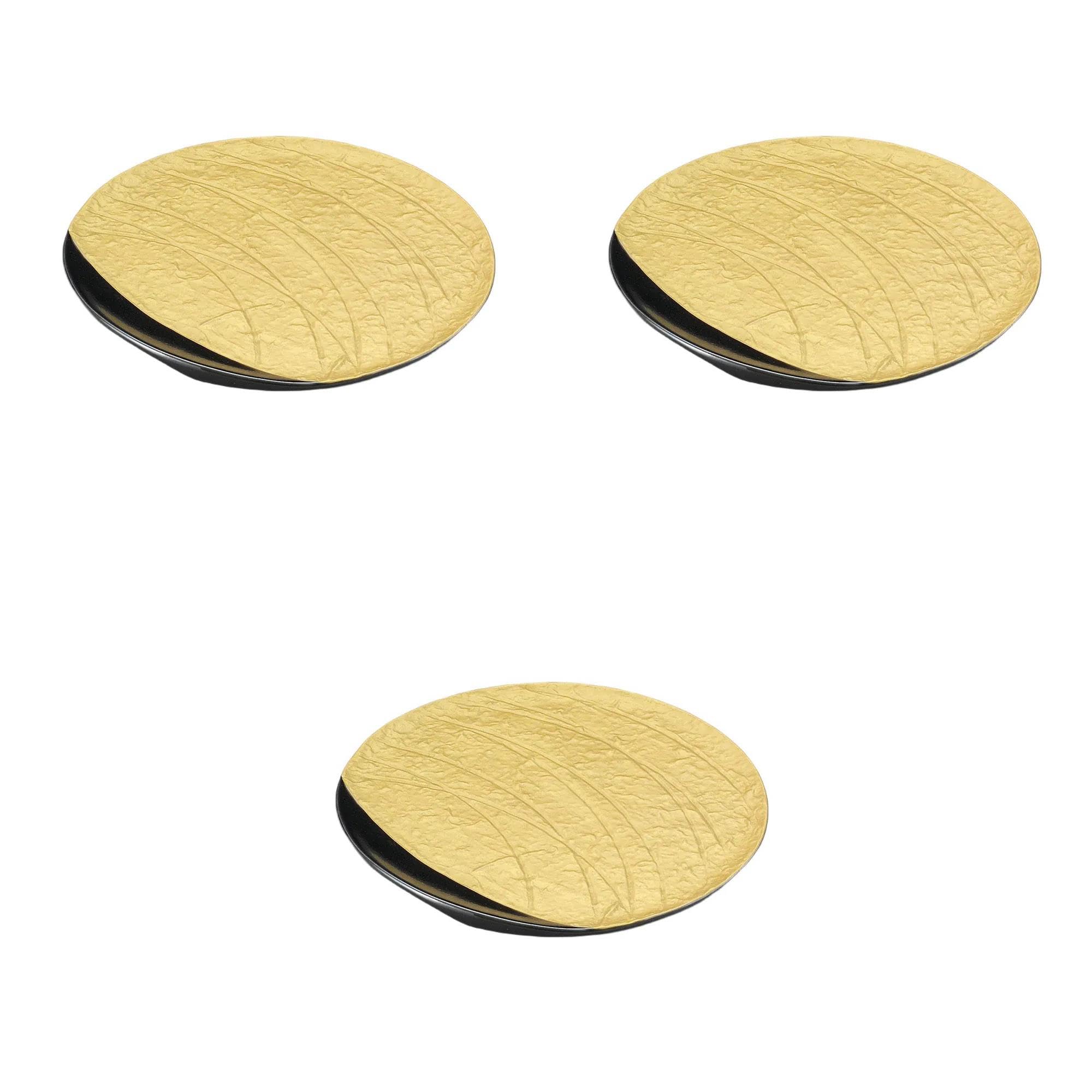 

Set of 3 harvest moon plates x Round plate Setomonohonpo Gold-painted 6.0 [17.6 1.7 cm] (small)