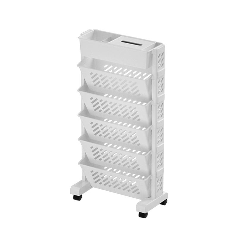 Wall-Mounted Bookshelf & Desk Organizer with Movable Table and Trolley