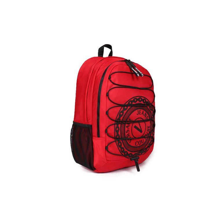 

Versace Jeans Couture Printed Polyester Backpack Men Backpacks Red Black E1YWAB80-71889-MGF Basic Set (Bag+Tag)