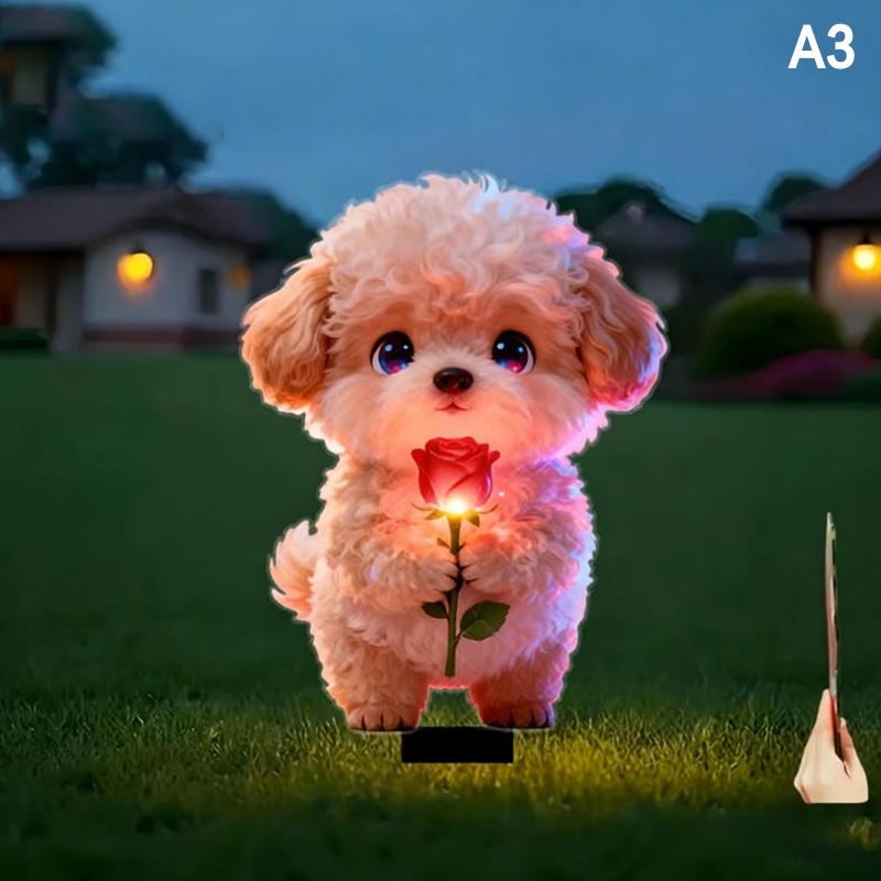2D Flat Neon Color Cat Garden Stake Whimsical Animal Yard Decor for Outdoor Garden Flowerbed Standout Ornament