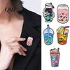 Gothic Alloy Brooch Halloween Badge Dark Style Skull Patten Drinking Texture Charm Shape Zinc Versatile Clothing Accessory