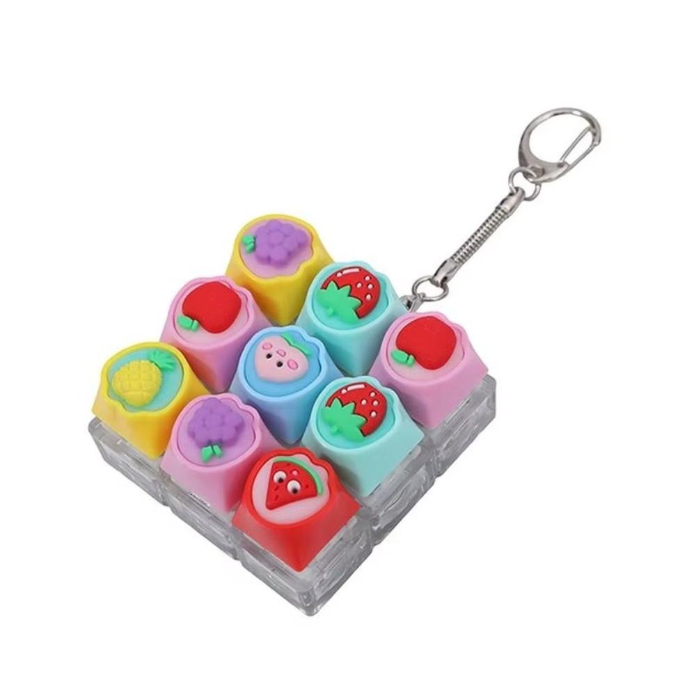 9-Button Design Keyboard Fidget Toy Soft Silicone Clicker Fidget Toy Office Use