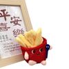 Mini Burger Cute Plush Fries Keychain Bag Ornament Women Handbag Decoration School Student Backpack Lovely Furry Pendant