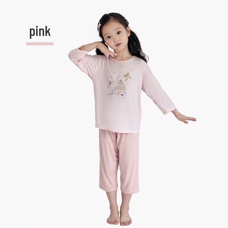 

Хан Мянь Цзян Детский летний модальный пижамный комплект с рукавом 3/4 140cm