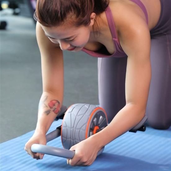 Abs Roller Wheel with Elbow Support Knee Pad 4D Abs Roller Mute Exercise Wheels Core Fitness Workout Equipment