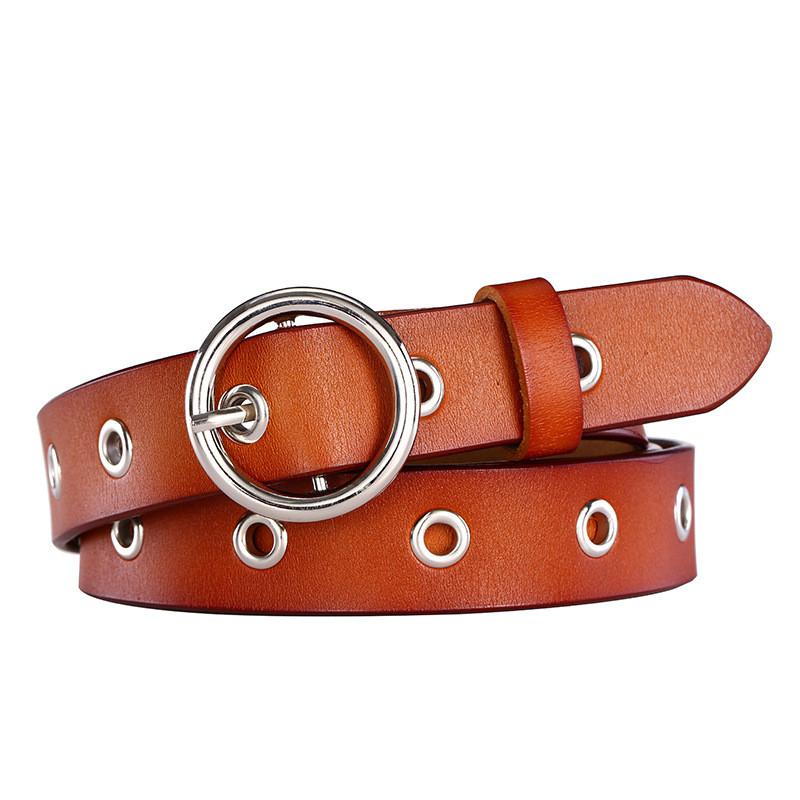 Wide Leather Twolayer Belt Women Vintage Circular Decoration Daily Wear Party