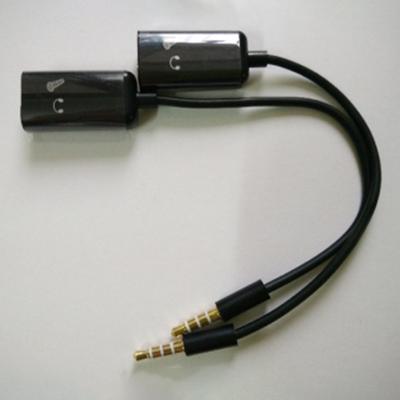 3.5mm Audio Splitter Cable Small Compatible Plastic Practical Audio Adapter for Mic