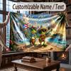 Octopus Sea Life Theme Throw Blanket Custom Name Text Personalized Blanket Soft Cozy Blanket for Home Sofa Bed