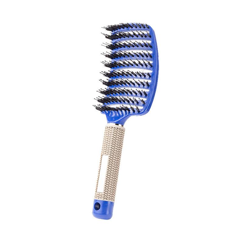 

Hair Brush Scalp Massage Comb Hairbrush Boar Bristle Nylon Women Wet Curly Detangle Hair Brush Salon Hairdressing Styling Tool синій