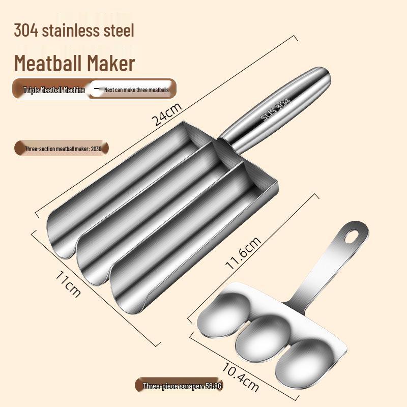 Mașină de Făcut Chiftele din Oțel Inoxidabil 304: DIY Formă pentru Găluște de Pește, Pastă de Creveți, Găluște de Orez pentru Gătit.