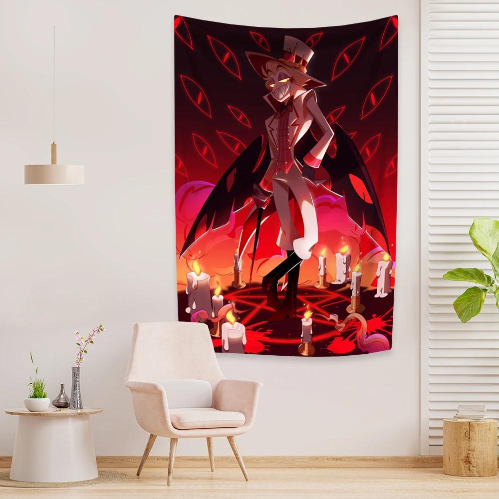 Classic Anime Tapestry Hell Hotel Lucifers Home Decoration Wall Hanging Tapiz Bedroom Living Room Background Cloth