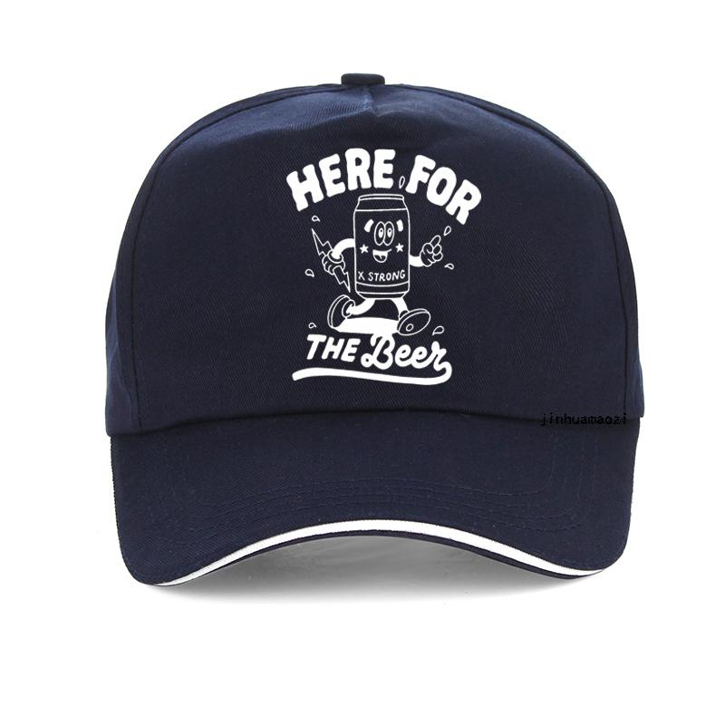 Funny Here For The Beer Print Baseball Cap Cartoon Creativity Beer Men Women Caps Adjustable Outdoor Sports Hat
