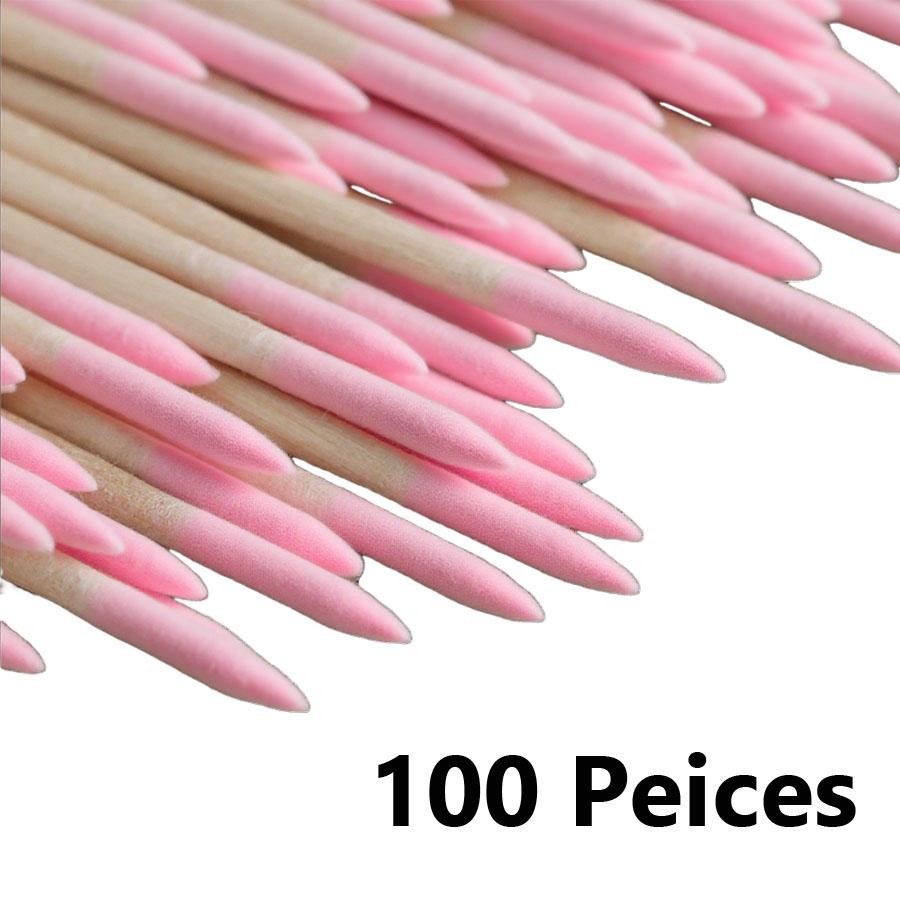 100/200/300 ks oboustranných vatových tyčinek s jemnými špičatými konci pro nail art, make-up, korekci oční linky, kosmetické nástroje